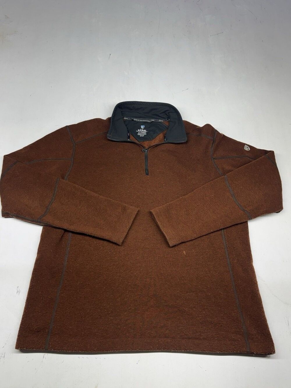 Kuhl Revel 1/4 Zip Fleece Pullover Mens XL Rust Brown Performance Sweater